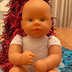 Zapf soft body baby doll very nice cond blue eyes